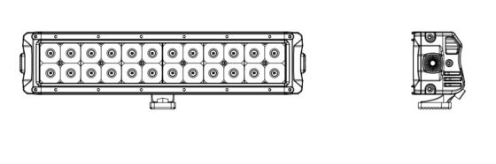 Chip CREE Thanh ánh sáng LED hai hàng 13,5 inch 72W 6480lm cho xe tải ô tô
