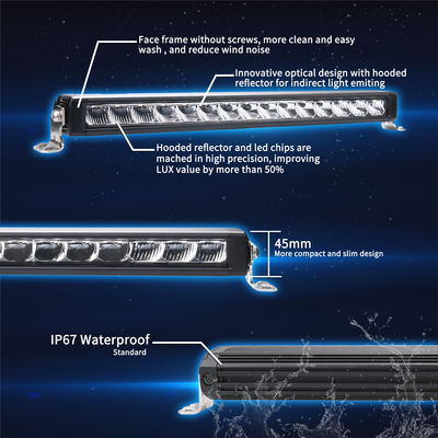 Đèn lái LED mỏng 20 inch ECE màu đen Thanh đèn xe LED R112