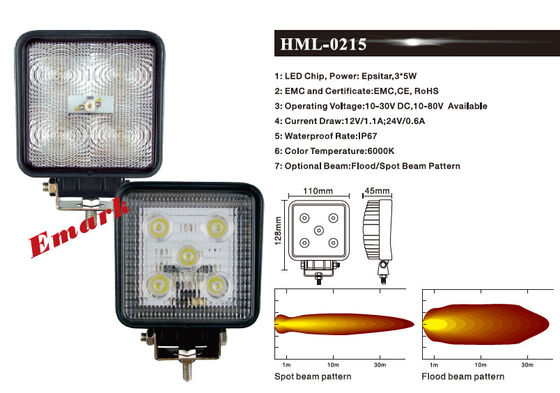 4 cái 15w 1220LM Đèn LED chiếu sáng điểm E-Mark Đèn LED làm việc